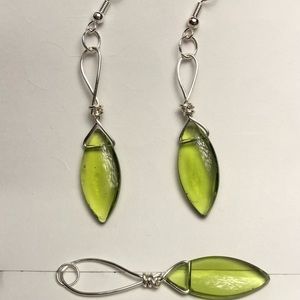 Handmade wire wrapped earrings and pendant